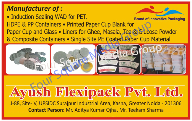 Pet Container Induction Sealing Wads, Hdpe Containers Induction Sealing Wads, PP Container Induction Sealing Wads, PE Coated Papers, Ghee Carton Liners, Masala Carton Liners, Tea Carton Liners, Glucose Powder Carton Liners, Aluminium Foil Based Laminates, Poly Coated Glassions, Poly Coated Posters, Poly Coated Chromo Papers, ORS Glassion Four Ply Products, Pharma Glassion Four Ply Products, Flavoured Tea Glassion Four Ply Products, Single Side PE Coated Paper Cup Materials, Composite Containers, Printed Paper Cup Blanks, Glass Printed Paper Cup Blanks